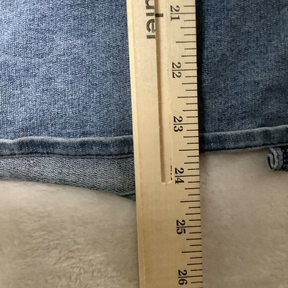 Sans Souci Midi Denim Jean Skirt Women Medium Slit Cotton Blend Modest 90s Y2K - Picture 6 of 7